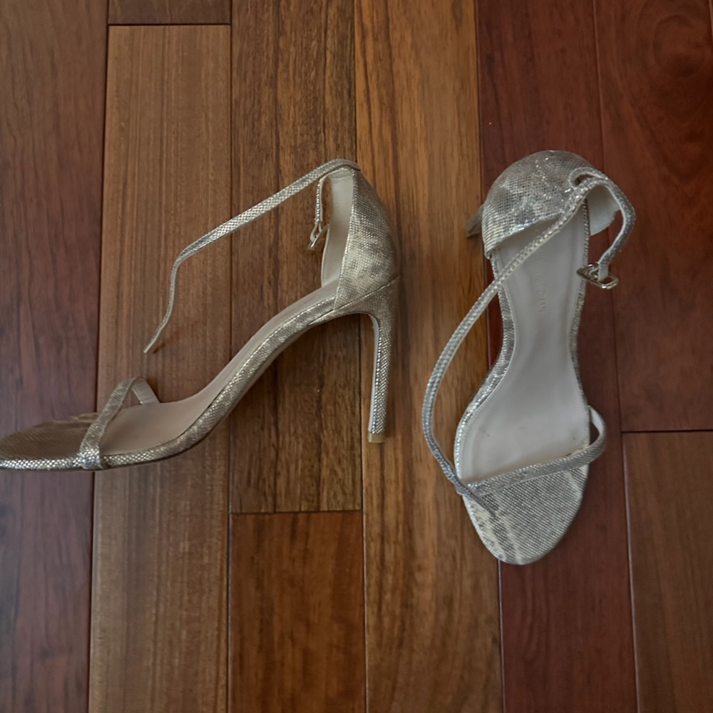 Stuart Weitzman- Gold Python Heels - image 1